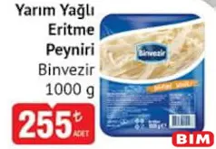 BİNVEZİR YARIM YAĞLI ERİTME PEYNİRİ 1000 G